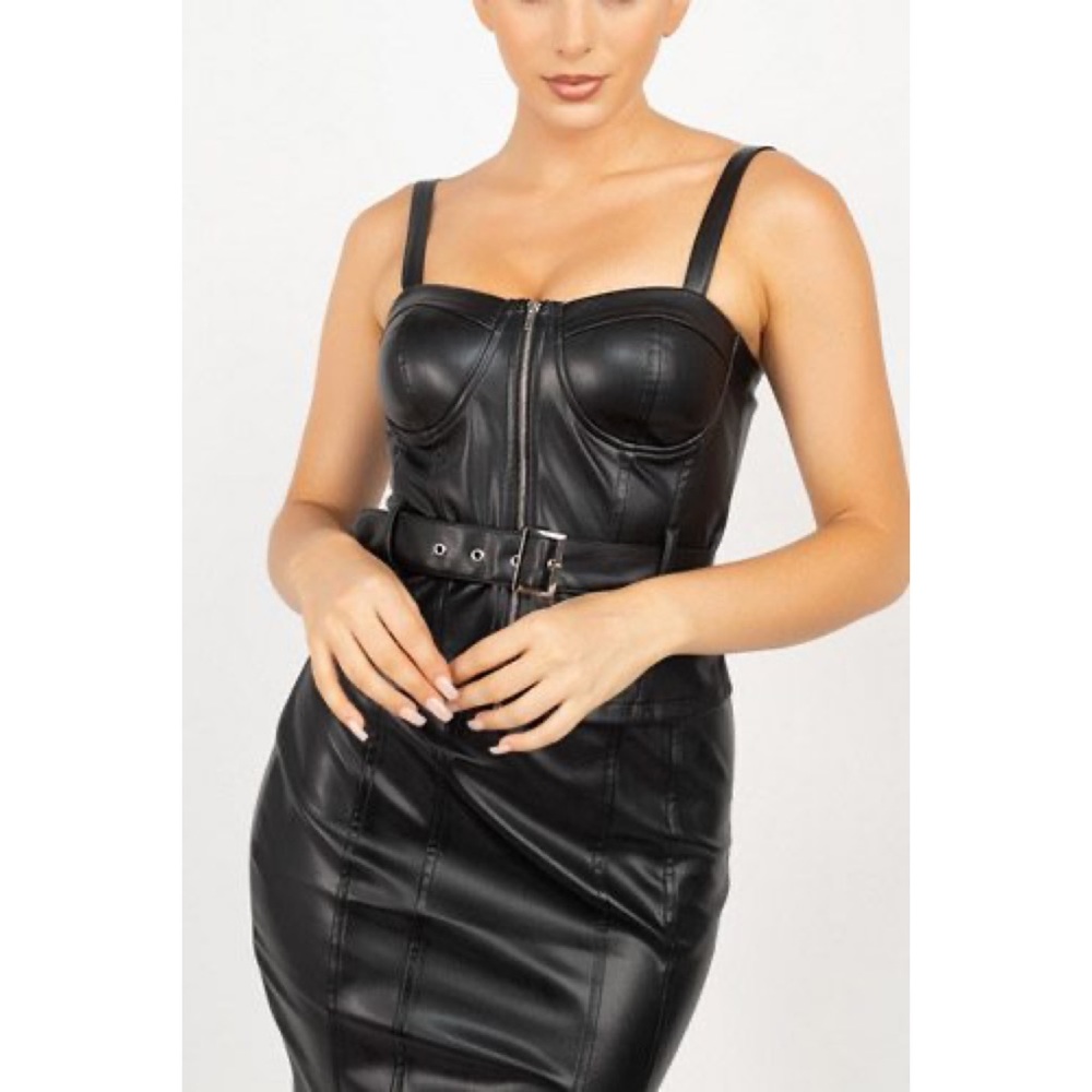 Faux Leather 2pc Set